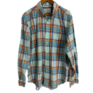 Men’s Nautica Pastel Plaid Button Down Long Sleeve Shirt Size XL